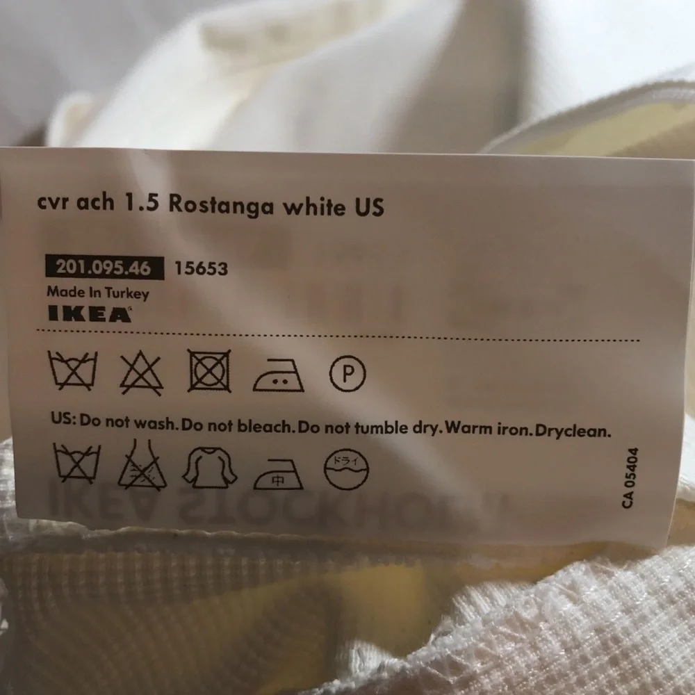 IKEA NEW STOCKHOLM 1.5 seat Chair Cover Rostanga White 201.095.46 SLIPCOVER ***